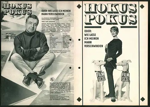 Filmprogramm Film für Sie Nr. 72 /66, Hokus Pokus, Liselotte Pulver, Heinz Rühmann, Regie: Kurt Hoffmann