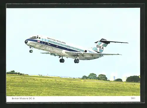 AK British Midland DC-9 beim Abflug