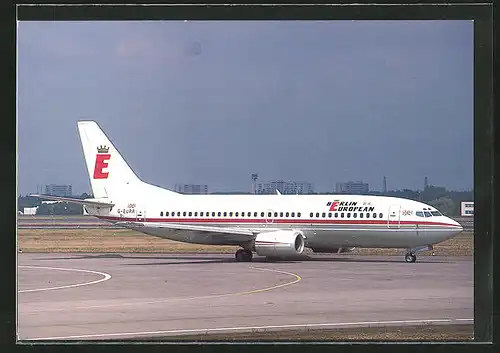 AK Berlin Euopean U. K. Boeing 737-3L9 auf der Startbahn