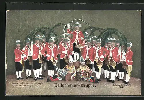 AK München, Der Schäfflertanz 1907, Reifschwung-Gruppe