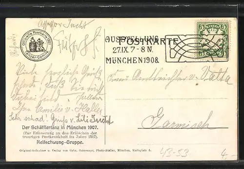 AK München, Der Schäfflertanz 1907, Reifschwung-Gruppe