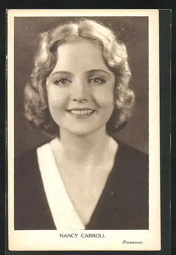 AK Schauspielerin Nancy Carroll lächelt freundlich