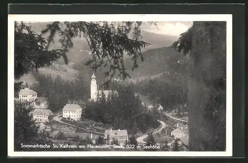 AK St. Kathrein am Hauenstein, Teilansicht mit Kirche