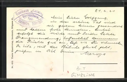 AK Ginzling, Alpengasthaus Karlsteg