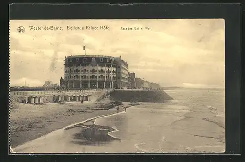 AK Westende-Bains, Bellevue Palace Hôtel, Facades Est et Mer