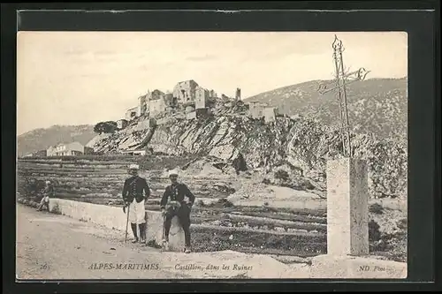 AK Castillon, Dans les Ruines