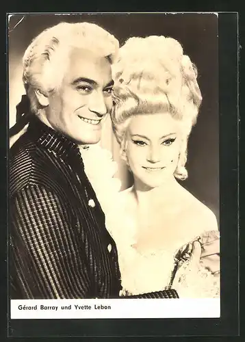 AK Schauspieler Gerard Barray und Yvette Lebon in dem Film `Der Rächer mit dem Degen`