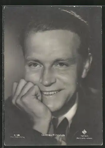 AK Schauspieler Gustav Fröhlich lächelt in die Kamera