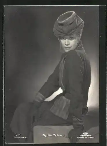 AK Schauspielerin Sybille Schmitz mit Hut