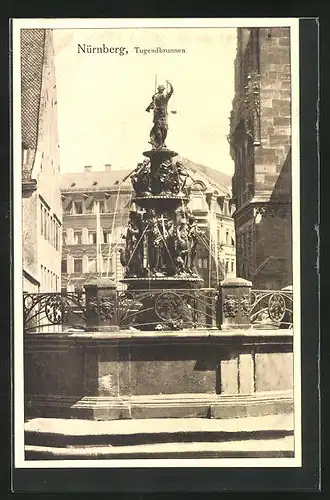 AK Nürnberg, Blick auf den Tugendbrunnen