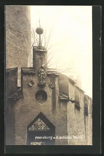 AK Merseburg /Bodensee, Mauerpartie des Schlosses