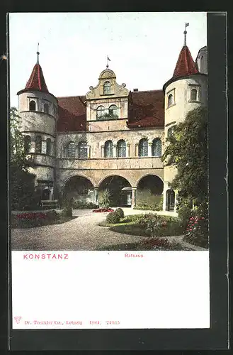 AK Konstanz, Rathaus mit Grünanlagen