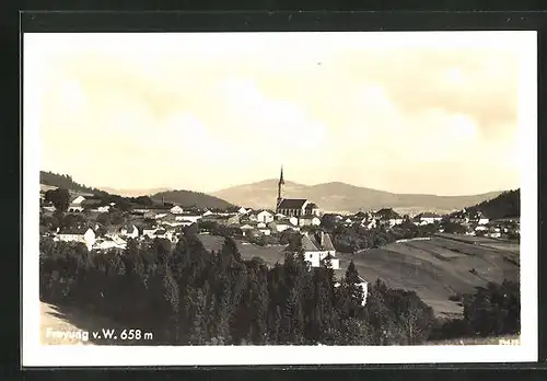 AK Freyung v. W., Teilansicht mit Kirche