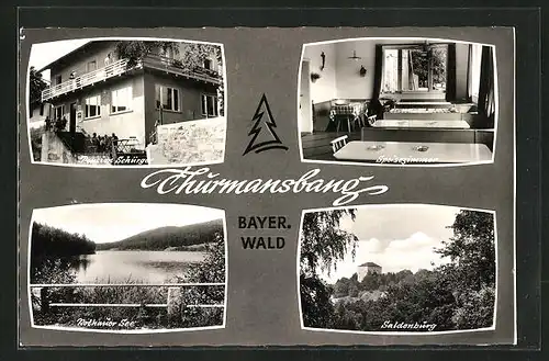 AK Thurmansbang, Pension Schürger, Thurmansbang 6, Innenansicht Speisezimmer, Saldenburg