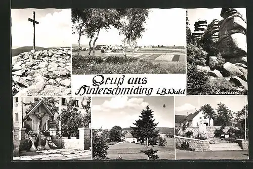 AK Hinterschmiding i. B. Wald, Dreisessel, Lusen Gipfelkreuz, Jesuskreuz