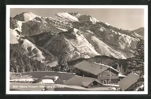 AK Schliersee, Gasthaus Obere Firstalm geg. Rotwand