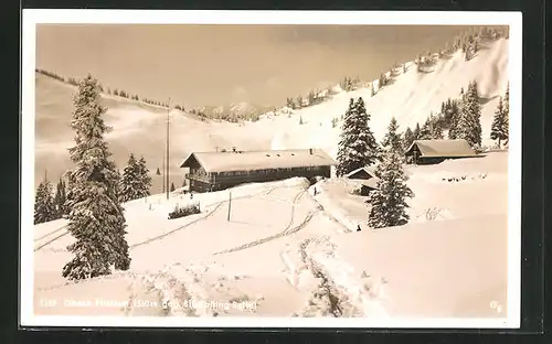 AK Schliersee, Gasthaus Obere Firstalm im Schnee