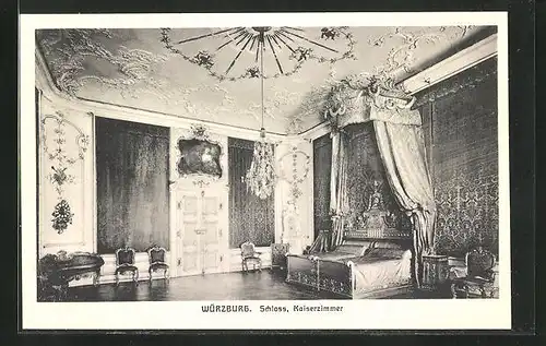 AK Würzburg, Schloss, Kaiserzimmer, Innenansicht