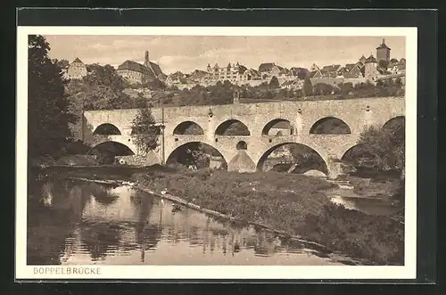AK Rothenburg o. T., Doppelbrücke