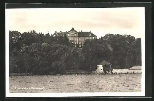 AK Mainau /Bodensee, Ortspartie mit Gebäudeansicht