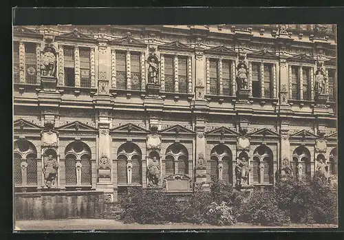 AK Heidelberg, Facade des Friedrichsbaues im Schlosshof