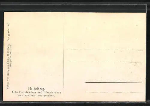 AK Heidelberg, Otto Heinrichsbau und Friedrichsbau vom Wartturm aus gesehen