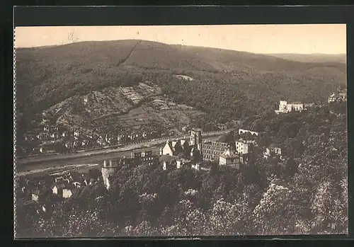 AK Heidelberg, Schloss v. d. Molkenkur gesehen