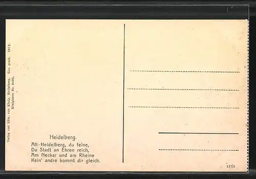 AK Heidelberg, Teilansicht und Hirte mit Schafen