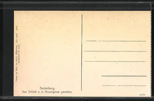 AK Heidelberg, Schloss v. d. Hirschgasse gesehen