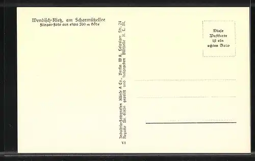 AK Wendisch-Rietz, Fliegeraufnahme Scharmützelsee