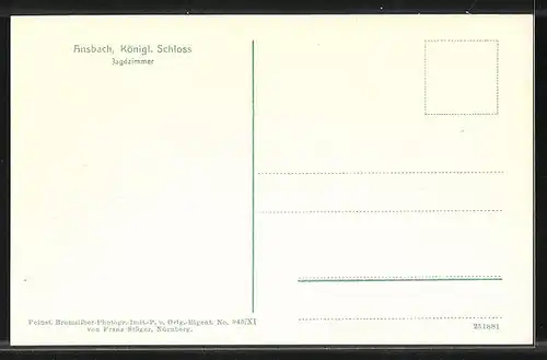 AK Ansbach, Jagdzimmer im Kgl. Schloss