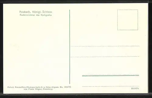 AK Ansbach, Audienzzimmer des Markgrafen im Kgl. Schloss