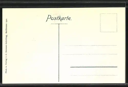 AK Heilbronn, Brücke mit Bismarck-Denkmal