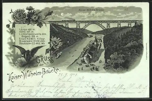 Mondschein-Lithographie Remscheid, Kaiser-Wilhelm-Brücke