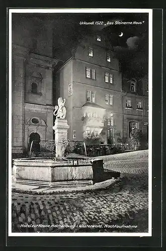 AK Hachenburg i. Westerwald, Hotel zur Krone, Das Steinerne Haus