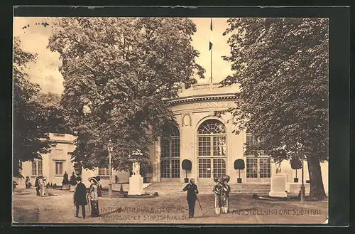 AK Dresden, Internat. Hygiene-Ausstellung 1911, Französischer Staatspavillon