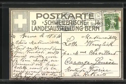 AK Bern, Schweizerische Landesausstellung 1914, Ansicht gegen Norden