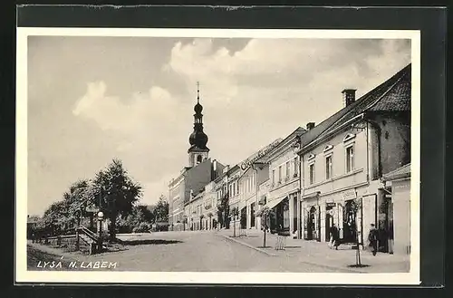 AK Lissa / Lysa, Strassenpartie im Zentrum