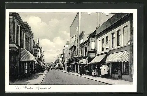 AK Den Helder, Spoorstraat, Strassenpartie in der Innenstadt