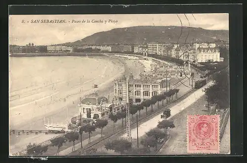 AK San Sebastian, Paseo de la Concha y Playa