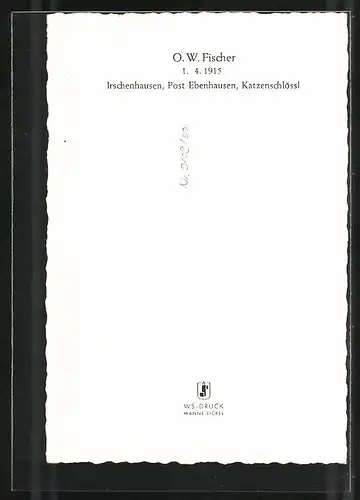 AK Schauspieler O.W. Fischer blickt in die Kamera