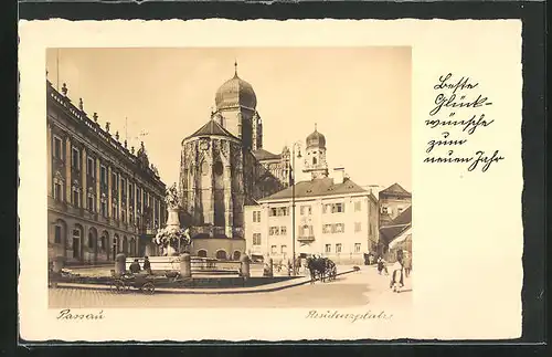 AK Passau, Residenzplatz mit Kirche