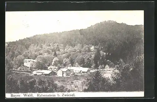 AK Rabenstein b. Zwiesel /bayr. Wald, Ortsansicht aus der Vogelschau