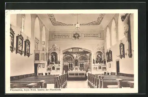 AK Fürstenstein /bayr. Wald, Inneres der Pfarrkirche