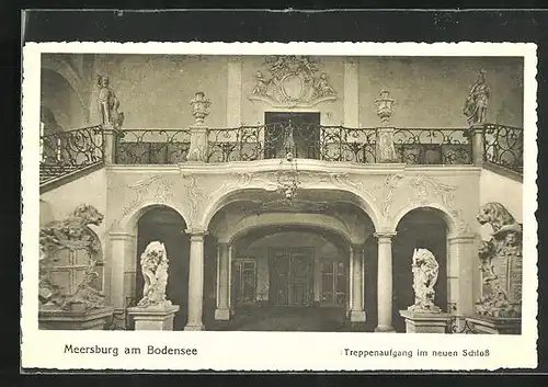 AK Meersburg /Bodensee, Treppenaufgang im neuen Schloss