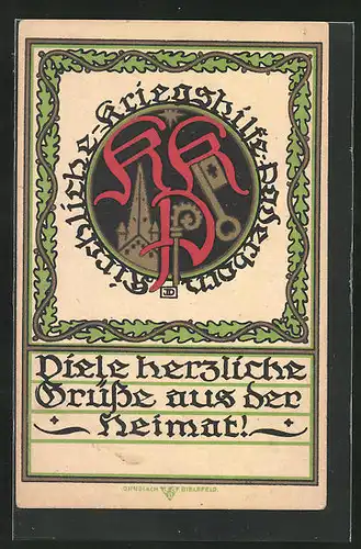 AK Paderborn, Kirchliche Kriegshilfe, Kriegsgefangenen-Heimkehrerkarte No. 6