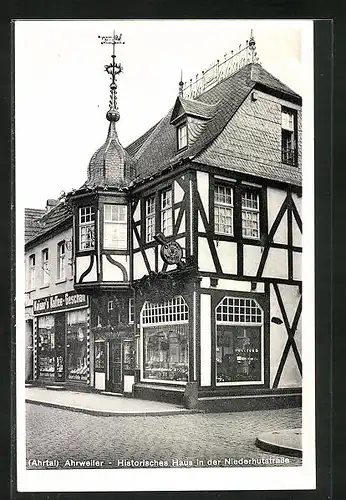 AK Ahrweiler /Ahrtal, Historisches Haus mit Kaiser`s Kaffee-Geschäft in der Niederhutstrasse