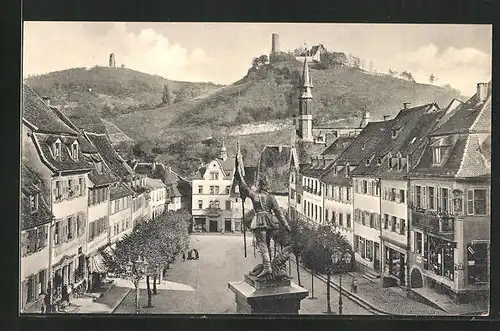 AK Weinheim, Marktplatz mit Denkmal