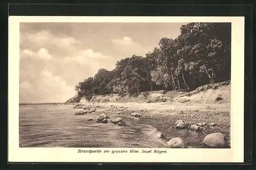 AK Rügen, Strandpartie am grossen Vilm