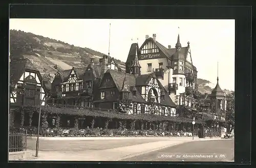 AK Assmannshausen a. Rhein, Gasthaus Zur Krone